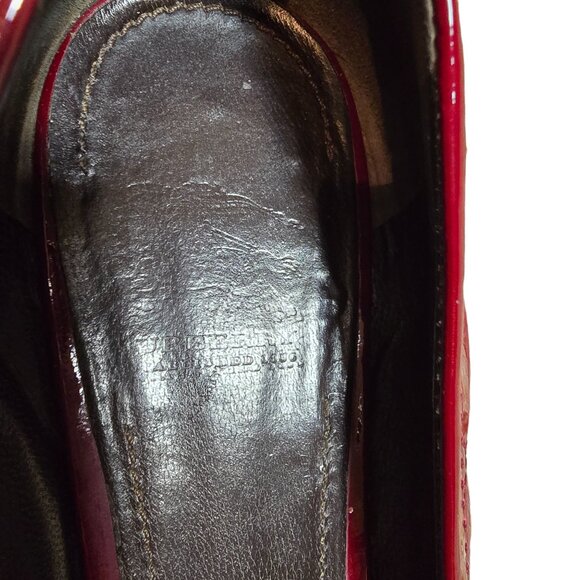 Burberry Red Leather Quilted Flat Size 38 or 7.5 US Good Used Condition - Picture 8 of 8